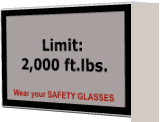 Limit: 2,000 ft.lbs. Wear your SAFETY GLASSES
